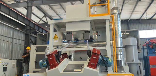 陵水板材除锈强化，通过式抛丸机应用案例