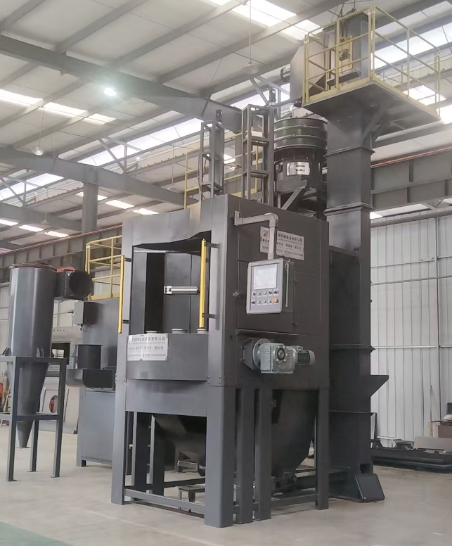 陵水转盘式喷砂机 提升圆形工件处理效率